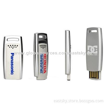 Twist Mini USB Flash Drive, Stainless Steel with High-quality UDP, 64MB to 32GB Memory Capacities